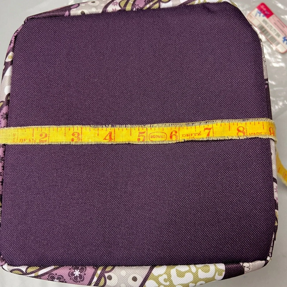 Thirty-One Small Collapsable Utility Bin Purple Paisley Circle Storage Container